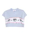 Chiara Ferragni Maxi Logomania Cropped T-shirt In Blue