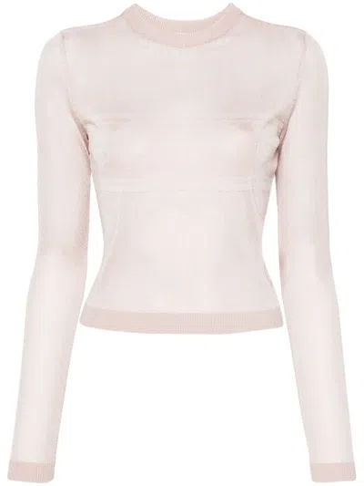 Chiara Ferragni Maxi Logomania Fine-knit Jumper In Pink