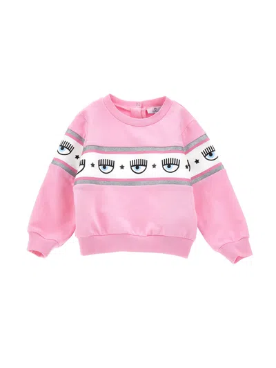 Chiara Ferragni Kids'   Maxilogomania Cotton Sweatshirt In Lilac Sachet