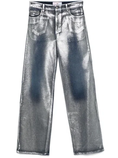 Chiara Ferragni Metallic Jeans In Blau