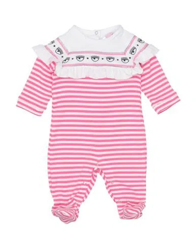 Chiara Ferragni Newborn Girl Baby Jumpsuits & Overalls Fuchsia Size 3 Cotton In Pink