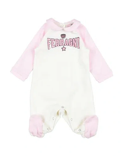 Chiara Ferragni Newborn Girl Baby Jumpsuits & Overalls Ivory Size 3 Cotton In White