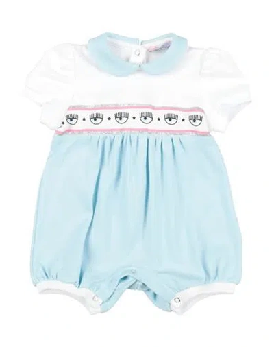 Chiara Ferragni Newborn Girl Baby Jumpsuits & Overalls Sky Blue Size 3 Cotton In Neutral