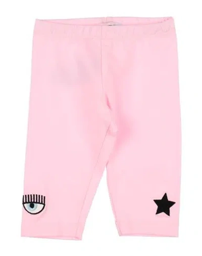 CHIARA FERRAGNI CHIARA FERRAGNI NEWBORN GIRL LEGGINGS LIGHT PINK SIZE 3 COTTON, ELASTANE