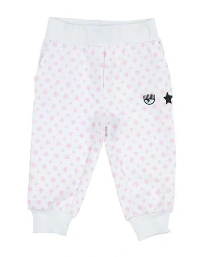 Chiara Ferragni Babies'  Newborn Girl Pants White Size 3 Cotton, Elastane