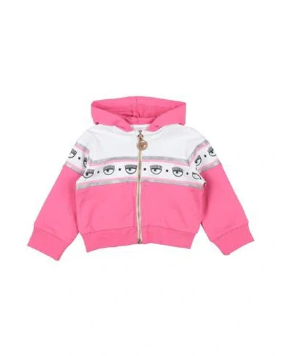 Chiara Ferragni Babies'  Newborn Girl Sweatshirt Fuchsia Size 3 Cotton, Elastane In Pink