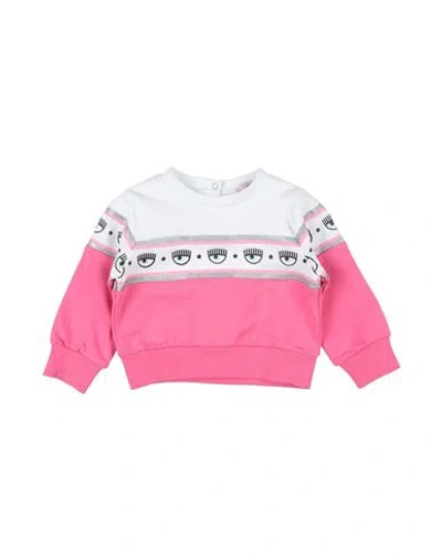 Chiara Ferragni Babies'  Newborn Girl Sweatshirt Fuchsia Size 3 Cotton, Elastane In Pink