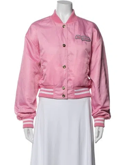 Pre-owned Chiara Ferragni Nylon Bomber Jacket In Pink