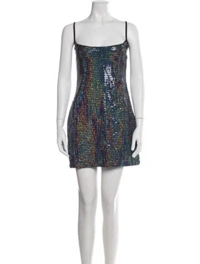 Pre-owned Chiara Ferragni Nylon Mini Dress W/ Tags In Blue