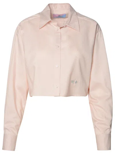 Chiara Ferragni Lurex Cropped Shirt In Pink