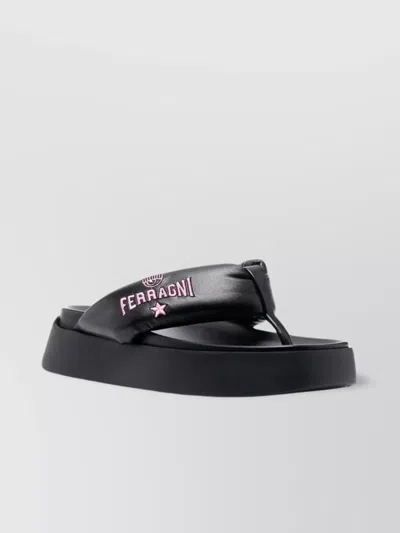 Chiara Ferragni Platform Quilted Flip Flops