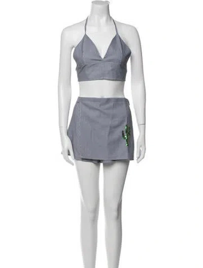 Pre-owned Chiara Ferragni Polka Dot Print Sequin Embellishments Short Set W/ Tags In Multi