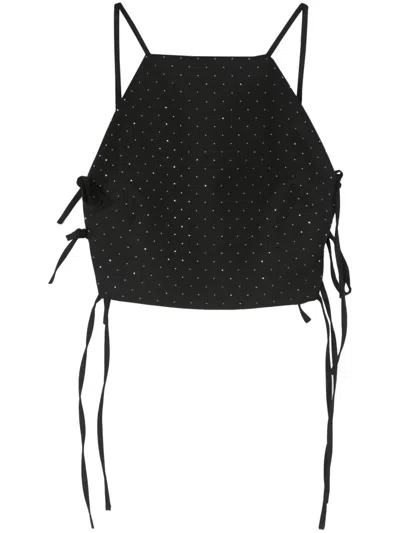 Chiara Ferragni Rhinestone-embellished Crop Top In Black