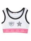 Chiara Ferragni White Top For Girl With Iconic Wink In Weiss
