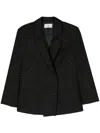Chiara Ferragni Rhinestone-embellished Double-breasted Blazer In Black