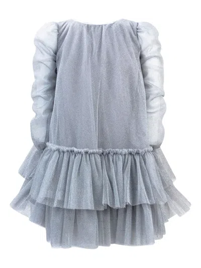 Chiara Ferragni Kids' Ruffled Party Dress In Gray