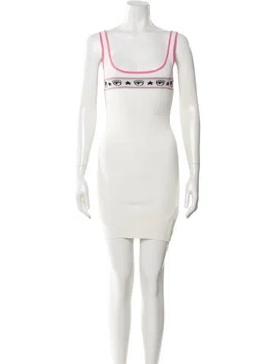 Pre-owned Chiara Ferragni Scoop Neck Mini Dress In Multi