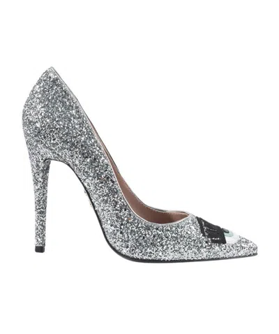 Chiara Ferragni Sequined High Heels In Gray