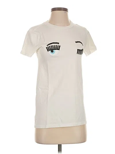 Pre-owned Chiara Ferragni Short Sleeve T-shirt In White