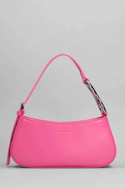 CHIARA FERRAGNI SHOULDER BAG IN ROSE-PINK FAUX LEATHER