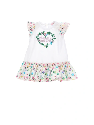 Chiara Ferragni Babies'   Special Occasion Dress In White + Multicolor