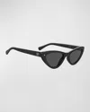 Chiara Ferragni Speckled Propionate Cat-eye Sunglasses In Black