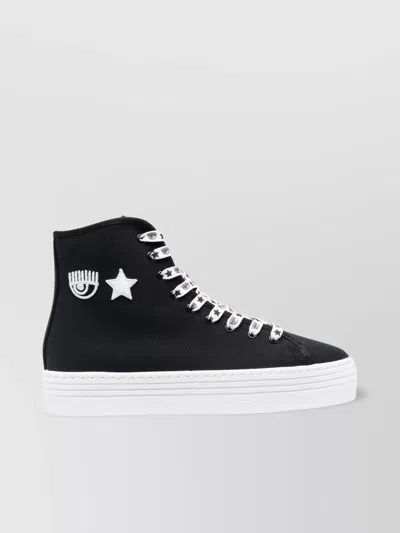 CHIARA FERRAGNI STAR EMBROIDERED PLATFORM SNEAKERS