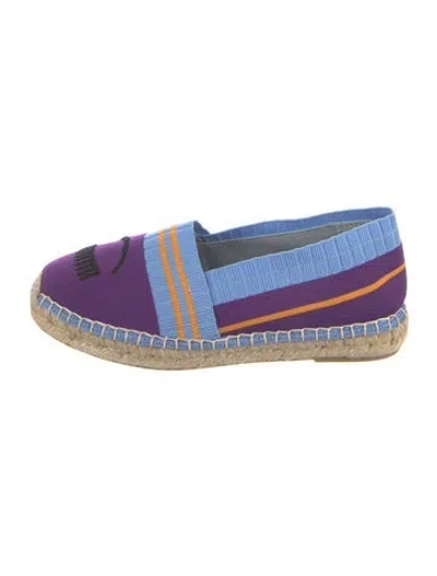 Pre-owned Chiara Ferragni Striped Espadrilles In Purple