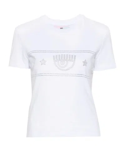 Chiara Ferragni Studded-logo Cotton T-shirt In White