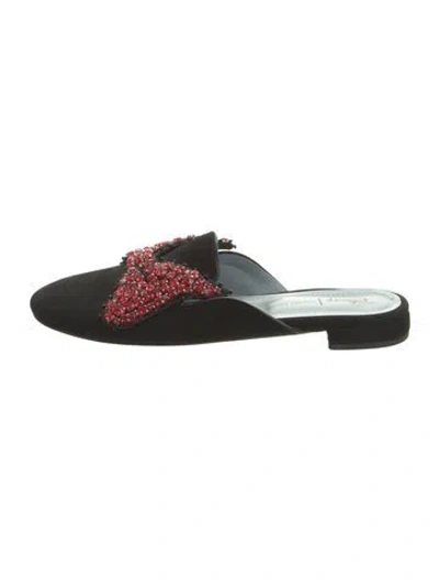 Pre-owned Chiara Ferragni Suede Mules In Black/green