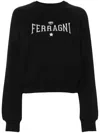 Chiara Ferragni Embroidered-logo Cotton Sweatshirt In Black