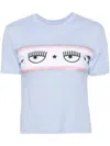 Chiara Ferragni Eyelike-motif Cotton T-shirt In Blue