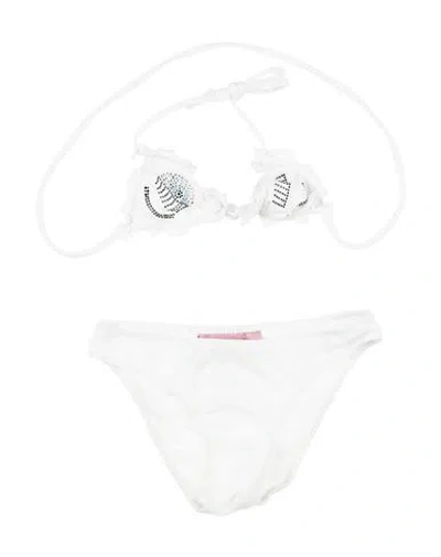 Chiara Ferragni Babies'  Toddler Girl Bikini White Size 7 Polyamide, Elastane