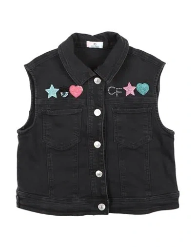 Chiara Ferragni Babies'  Toddler Girl Denim Outerwear Black Size 6 Cotton, Elastane