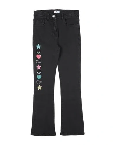 Chiara Ferragni Babies'  Toddler Girl Jeans Black Size 7 Cotton, Elastane