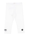 Chiara Ferragni Babies'  Toddler Girl Leggings White Size 3 Cotton, Elastane