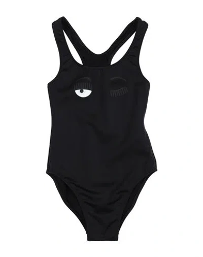 Chiara Ferragni Babies'  Toddler Girl One-piece Swimsuit Black Size 7 Polyester, Elastane