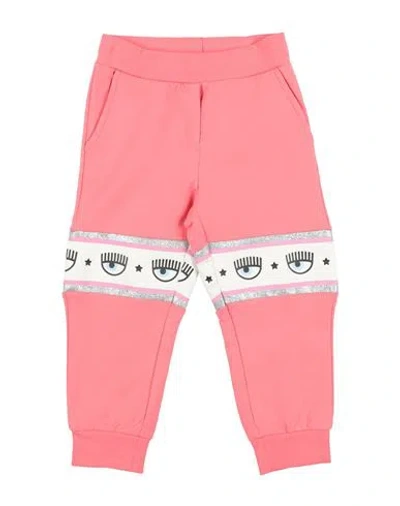 Chiara Ferragni Babies'  Toddler Girl Pants Coral Size 3 Cotton, Elastane In Orange