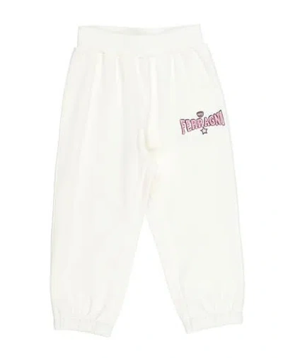 Chiara Ferragni Babies'  Toddler Girl Pants Ivory Size 4 Cotton, Elastane In White