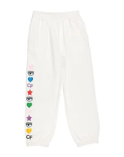 Chiara Ferragni Babies'  Toddler Girl Pants Off White Size 6 Cotton, Elastane