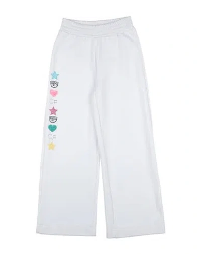 Chiara Ferragni Babies'  Toddler Girl Pants White Size 7 Polyester, Cotton