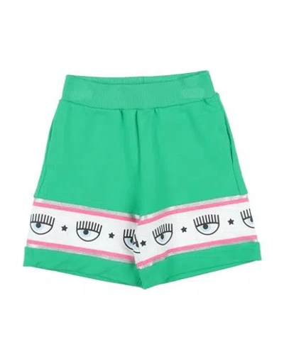 Chiara Ferragni Babies'  Toddler Girl Shorts & Bermuda Shorts Green Size 6 Cotton, Elastane