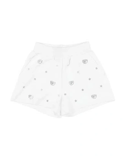 Chiara Ferragni Babies'  Toddler Girl Shorts & Bermuda Shorts White Size 6 Cotton, Elastane