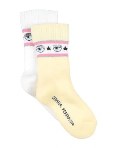 Chiara Ferragni Babies'  Toddler Girl Socks & Hosiery Light Yellow Size 4 Cotton