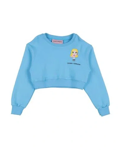 Chiara Ferragni Babies'  Toddler Girl Sweatshirt Azure Size 3 Cotton In Blue