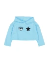 Chiara Ferragni Babies'  Toddler Girl Sweatshirt Azure Size 4 Cotton, Elastane In Blue
