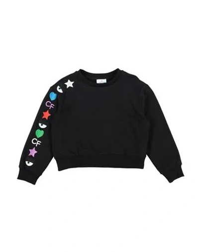 Chiara Ferragni Babies'  Toddler Girl Sweatshirt Black Size 4 Cotton, Elastane