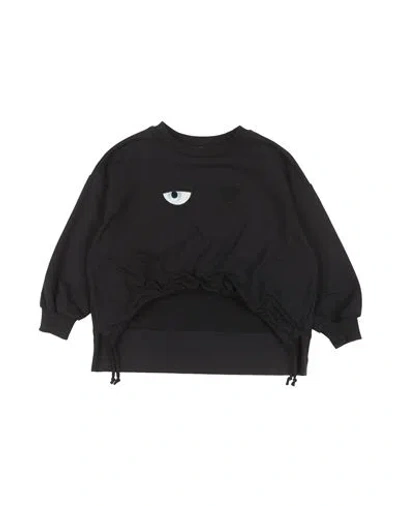 Chiara Ferragni Babies'  Toddler Girl Sweatshirt Black Size 6 Cotton, Elastane