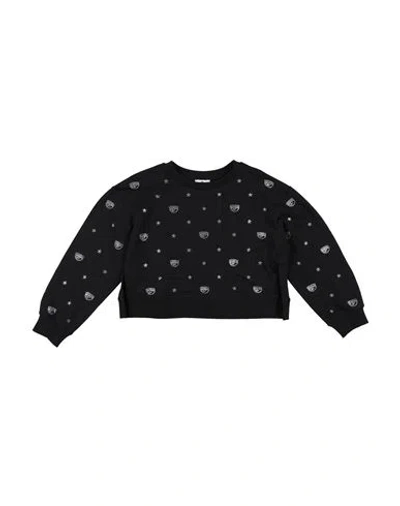 Chiara Ferragni Babies'  Toddler Girl Sweatshirt Black Size 6 Cotton, Elastane