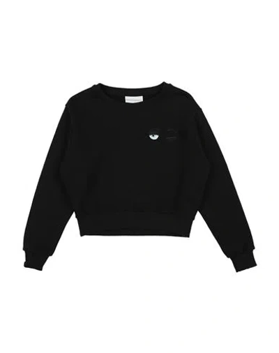 Chiara Ferragni Babies'  Toddler Girl Sweatshirt Black Size 7 Cotton